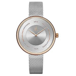 Watch - Stylish Dial Design With Steel Mesh Strap Quartz Watch