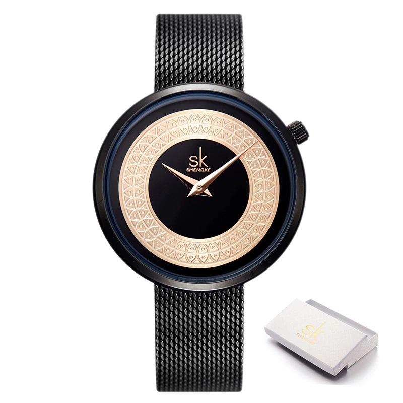 Watch - Stylish Numberless Dial Mesh Band Quartz Watch