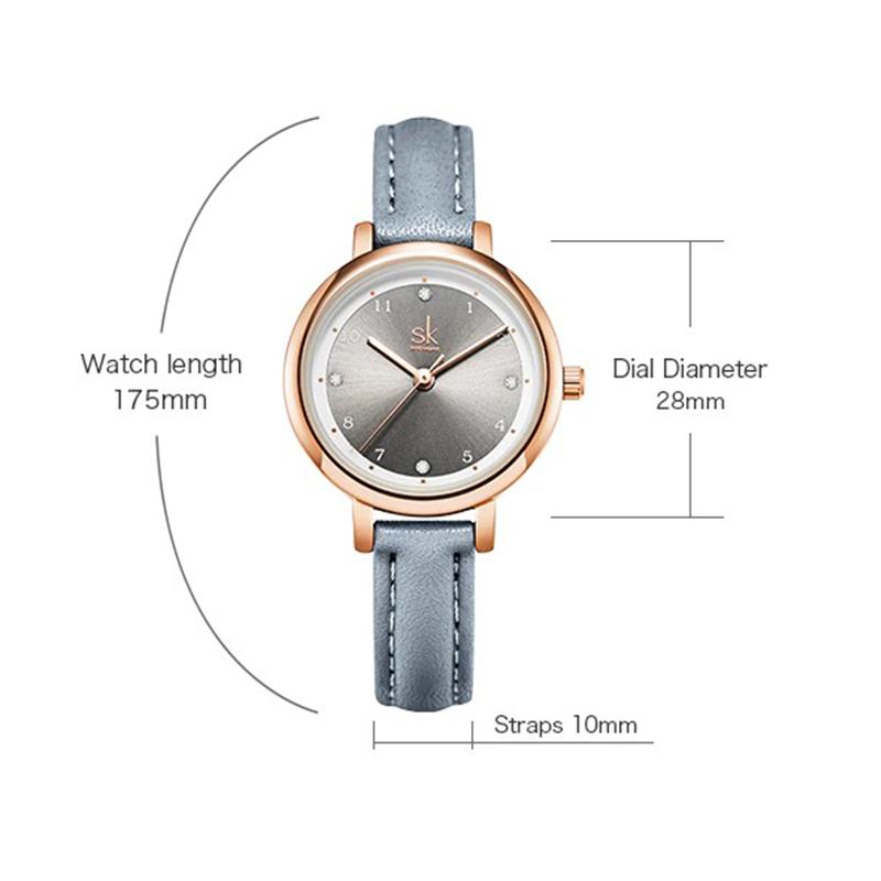 Watch - Sun Pattern Dial In Slim Leather Strap Quartz Watch