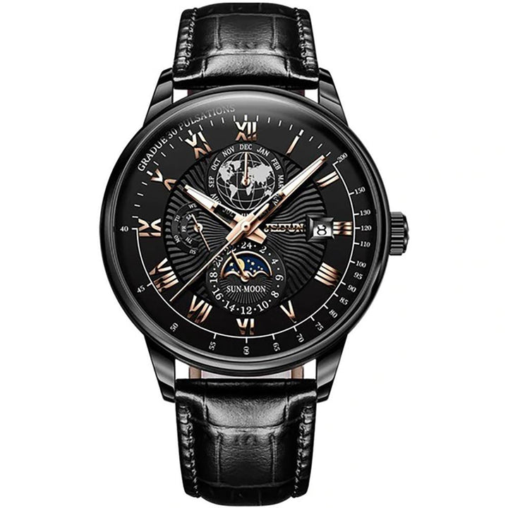 Watch - Three Dimensional Dial Moon Phase Automatic Mechanical Watch