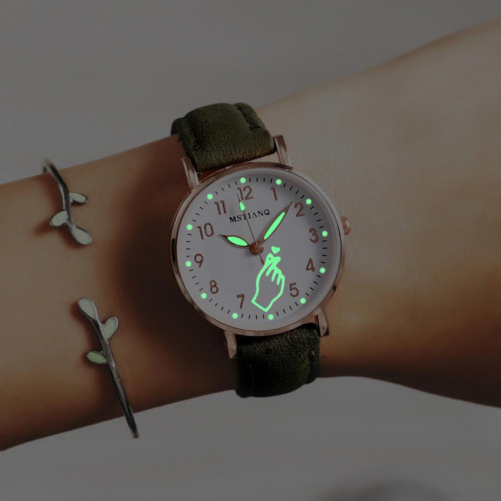 Watch - Trendy Luminous Leather Strap Quartz Watch