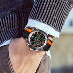 Watch - Two-tone Color Silicone Band Chronograph Watch