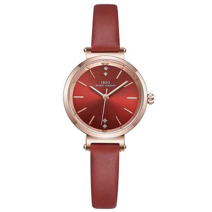 Watch - Ultra-Thin Glossy Dial Leather Band Quartz Watch