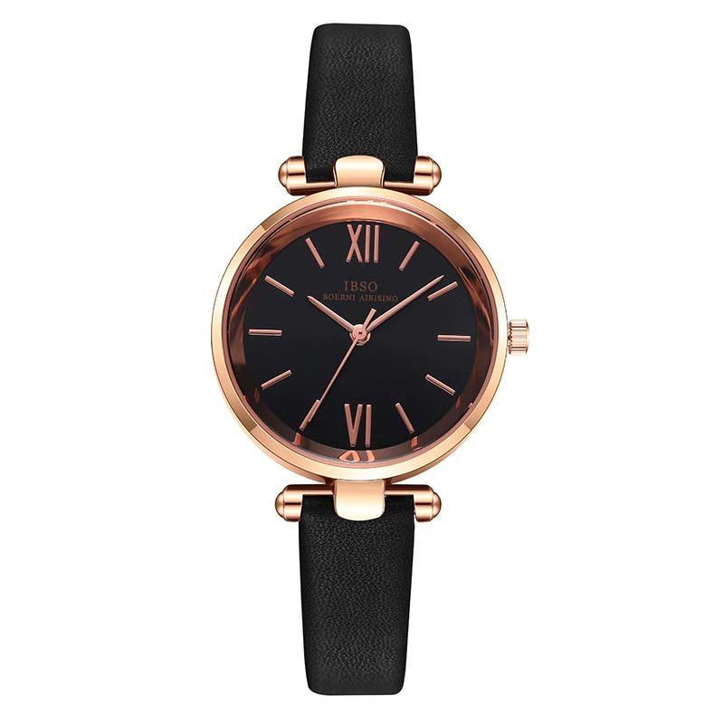 Watch - Ultra-Thin Glossy Dial Leather Band Quartz Watch