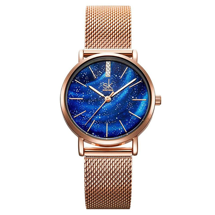 Watch - Ultra-thin Starry Dial With Stainless Steel Strap Quartz Watch