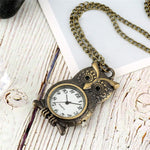 Watch - Vintage Bronze Owl Shape Quartz Pocket Watch