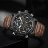 Watch - Water-Resistant Multiple Time Display LED Quartz Watch