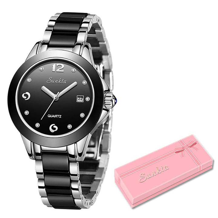 Watch - Waterproof Stainless Steel Ceramic Bracelet Sports Watch