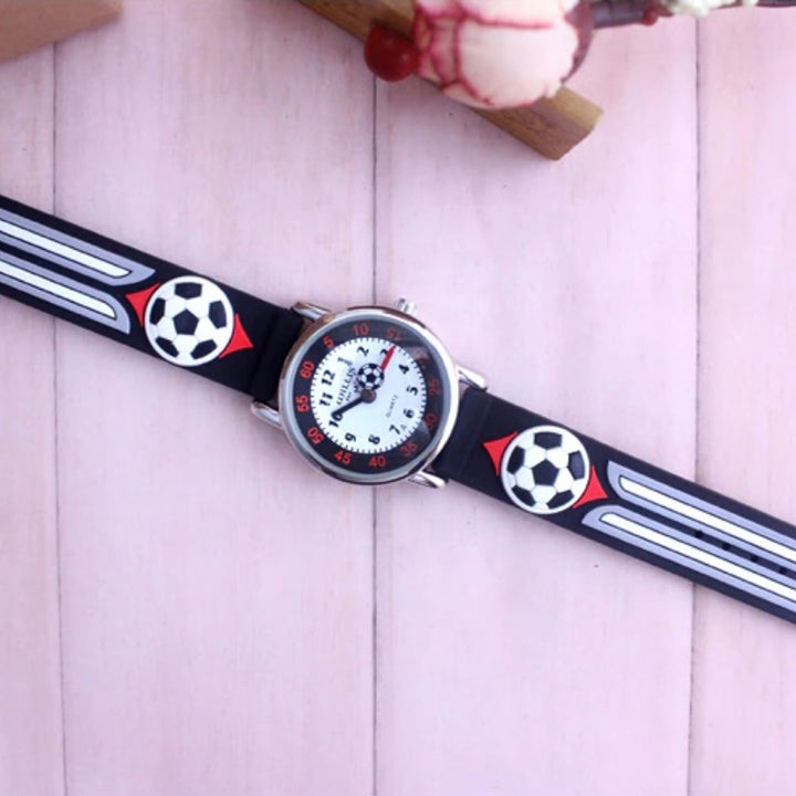 Cute Colorful 3D Football Soccer Theme Watches For Kids