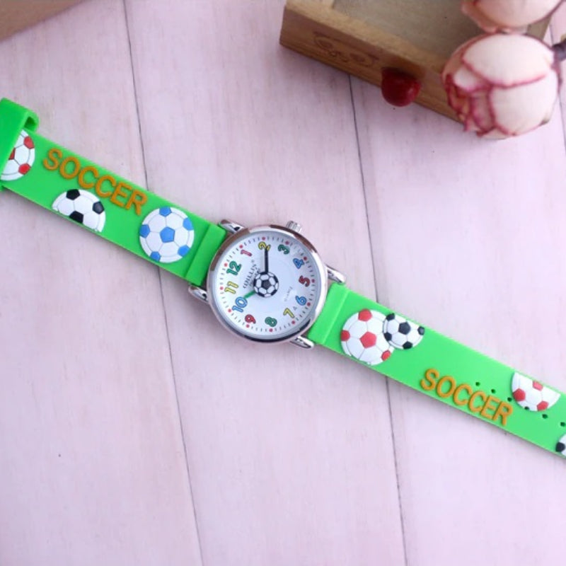 Cute Colorful 3D Football Soccer Theme Watches For Kids