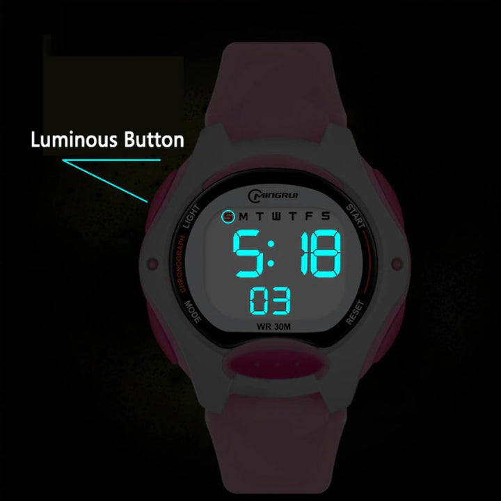 Luminous Kid's Digital Watch with Soft Rubber Strap