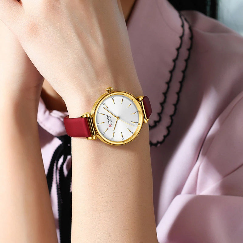 Classy Ultra-thin Vegan Leather Strap Quartz Watches