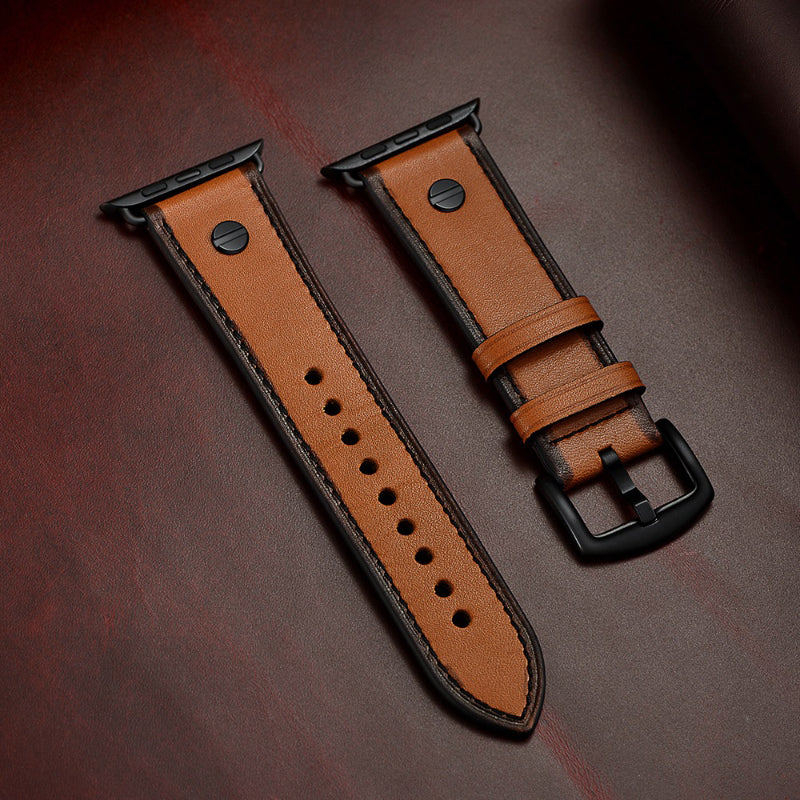 Men's Country Style Leather Replacement Straps for Apple Watches