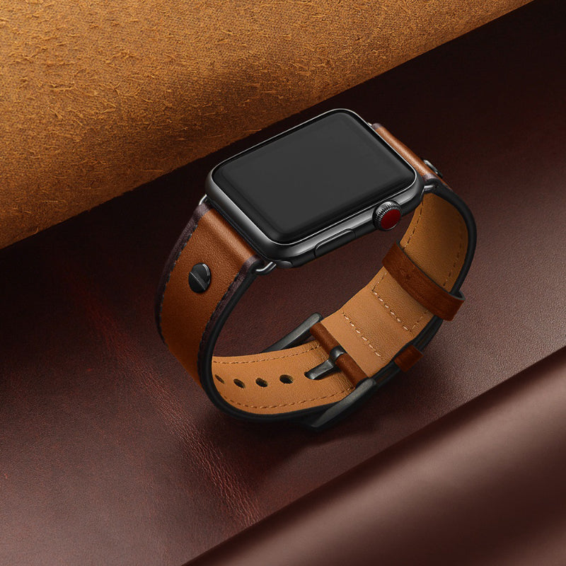 Men's Country Style Leather Replacement Straps for Apple Watches