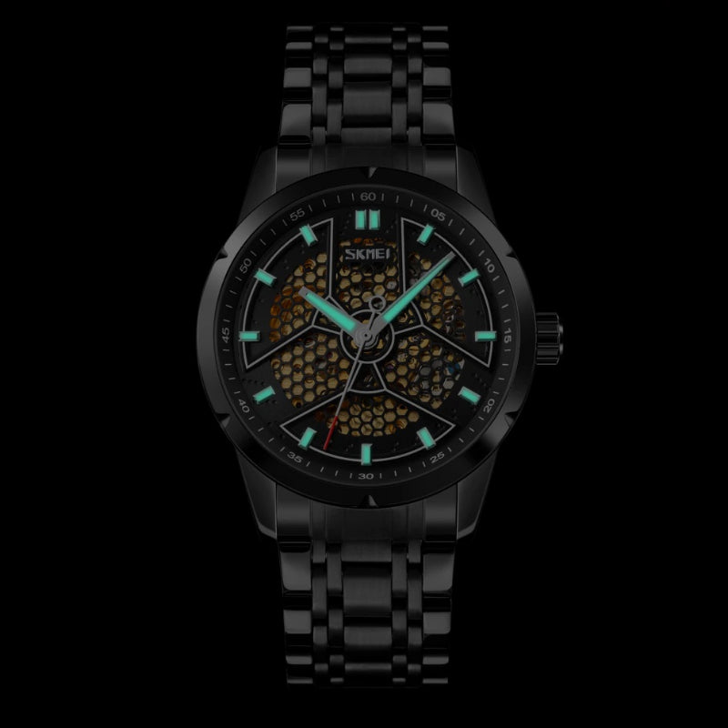 Luxury Textured Stainless Steel Mechanical Watch for Men