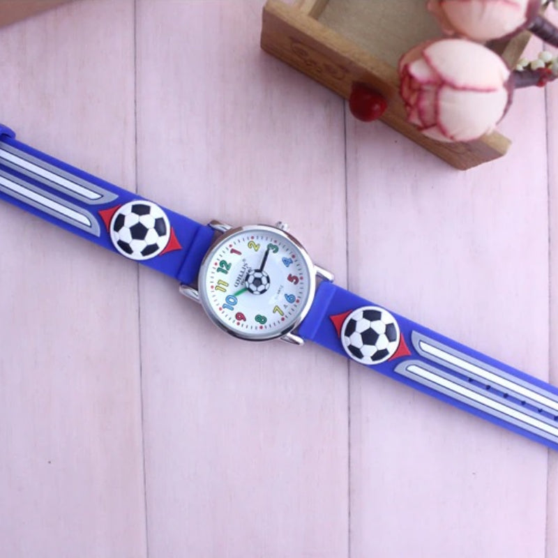 Cute Colorful 3D Football Soccer Theme Watches For Kids