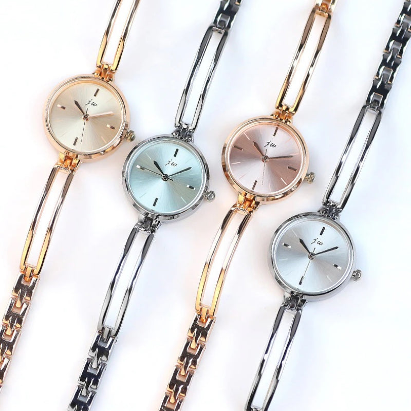 Women's Minimalist Small Round-Shaped Dial Quartz Watch Bracelet