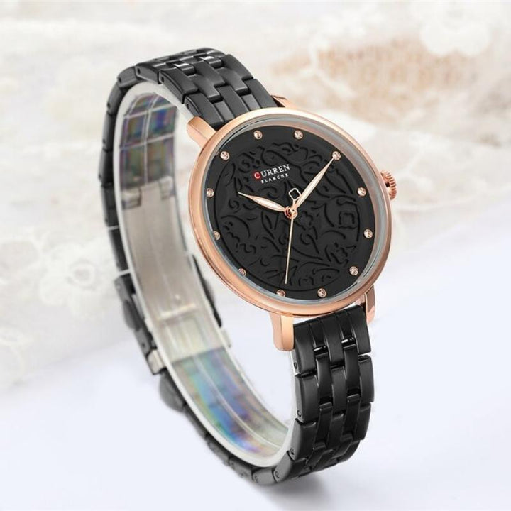 Watches - 2019 CURREN New Black Women Watch Business Quartz Watch Ladies Top Brand Luxury Female Wrist Watch Girl Clock Relogio Feminin