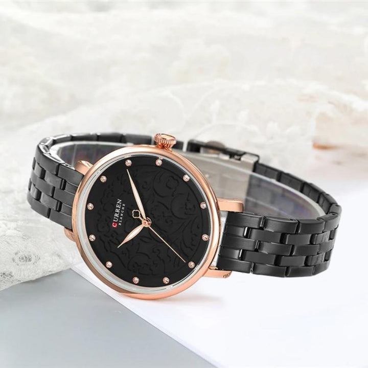 Watches - 2019 CURREN New Black Women Watch Business Quartz Watch Ladies Top Brand Luxury Female Wrist Watch Girl Clock Relogio Feminin