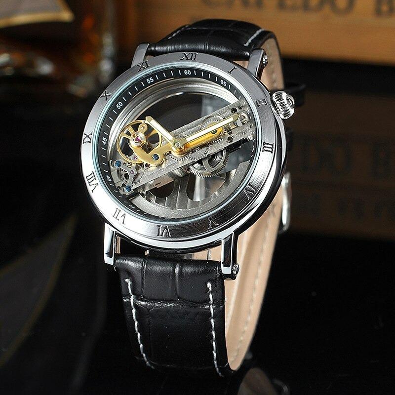 Watches - Astonishing Transparent Roman Numeral Skeleton Dial Automatic Mechanical Watch