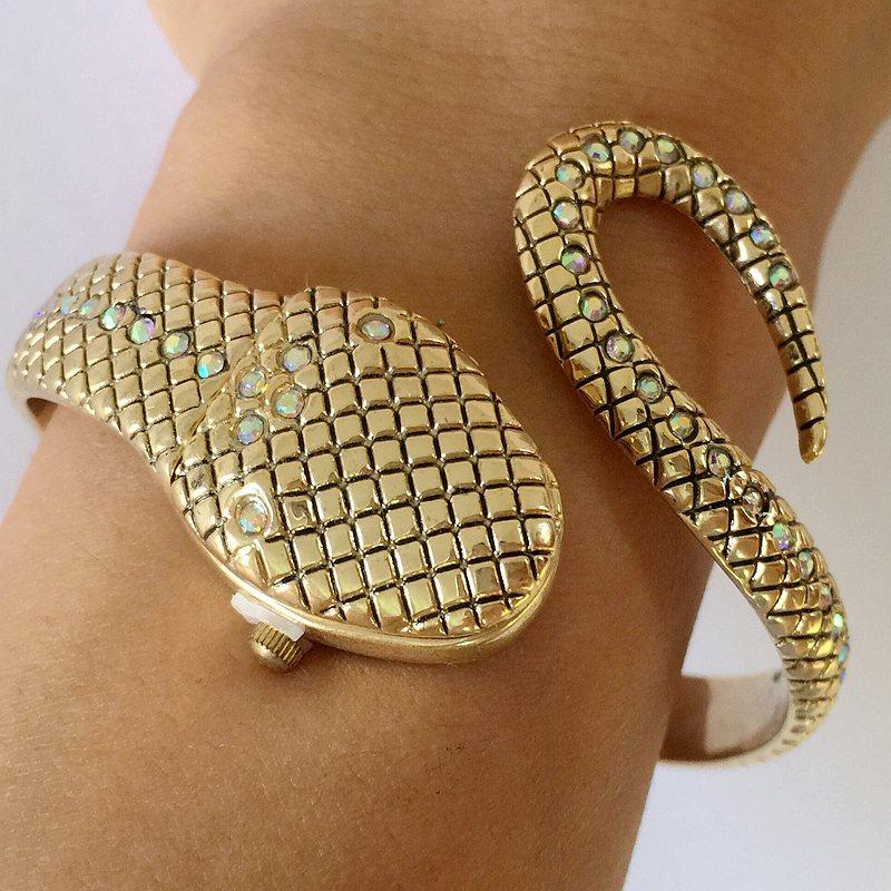 Watches - Bracelet Style Rhinestone Snake Shaped Quartz Watch