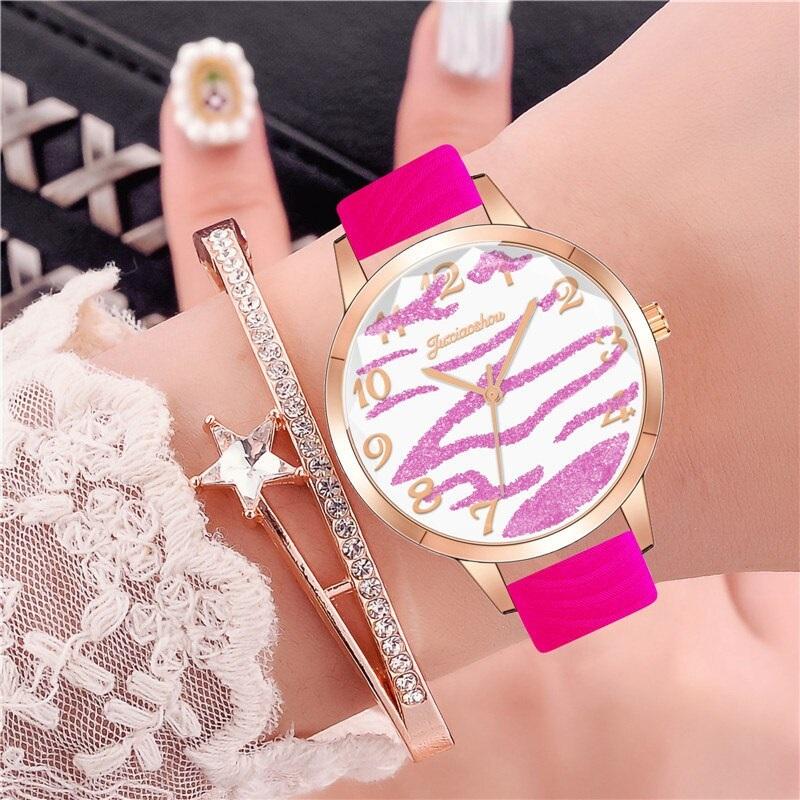 Watches - Casual Vegan Leather Strap With Multicolor Zebra Pattern Quartz Watches