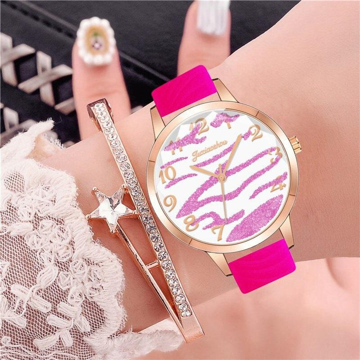 Watches - Casual Vegan Leather Strap With Multicolor Zebra Pattern Quartz Watches