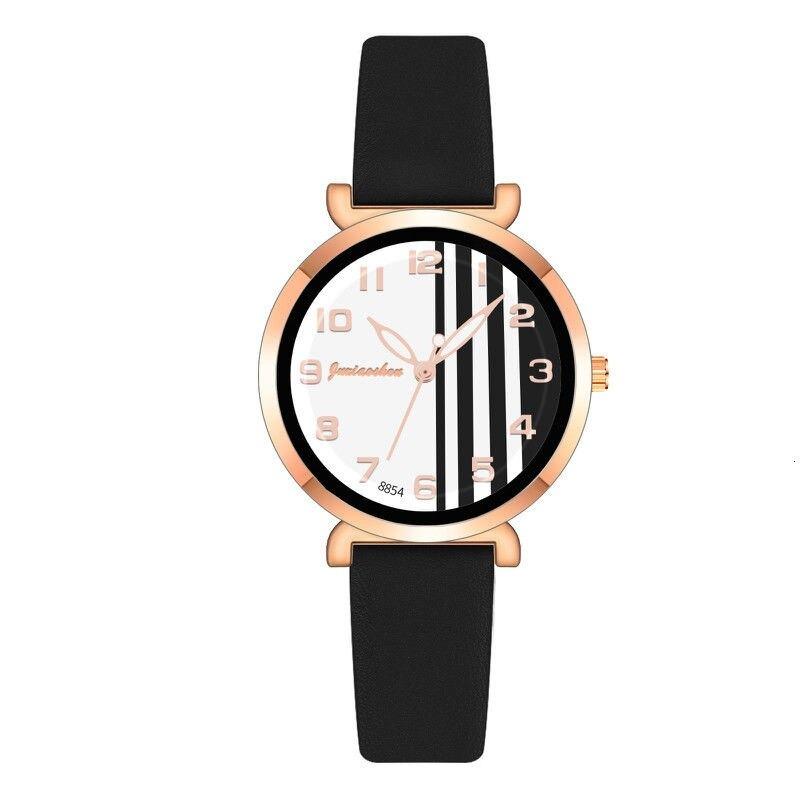 Watches - Chic Stripes Dial With Breathable Vegan Leather Strap Quartz Watches