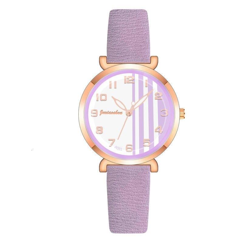 Watches - Chic Stripes Dial With Breathable Vegan Leather Strap Quartz Watches