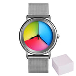 Watches - Creative Colorful Dial Fashion With Stainless Steel Mesh Band Quartz Watches