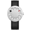 Watches - Creative Half Transparent Glass Stainless Steel Leather Strap Quartz Watches
