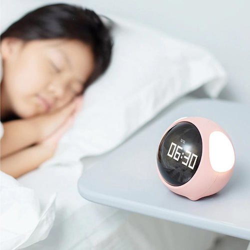 Watches - Cute Expression Interaction Digital Bedside Night Light Alarm Clocks With Voice Control