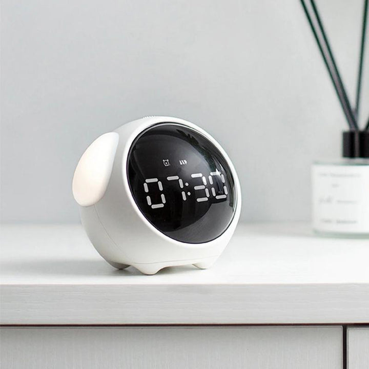 Watches - Cute Expression Interaction Digital Bedside Night Light Alarm Clocks With Voice Control