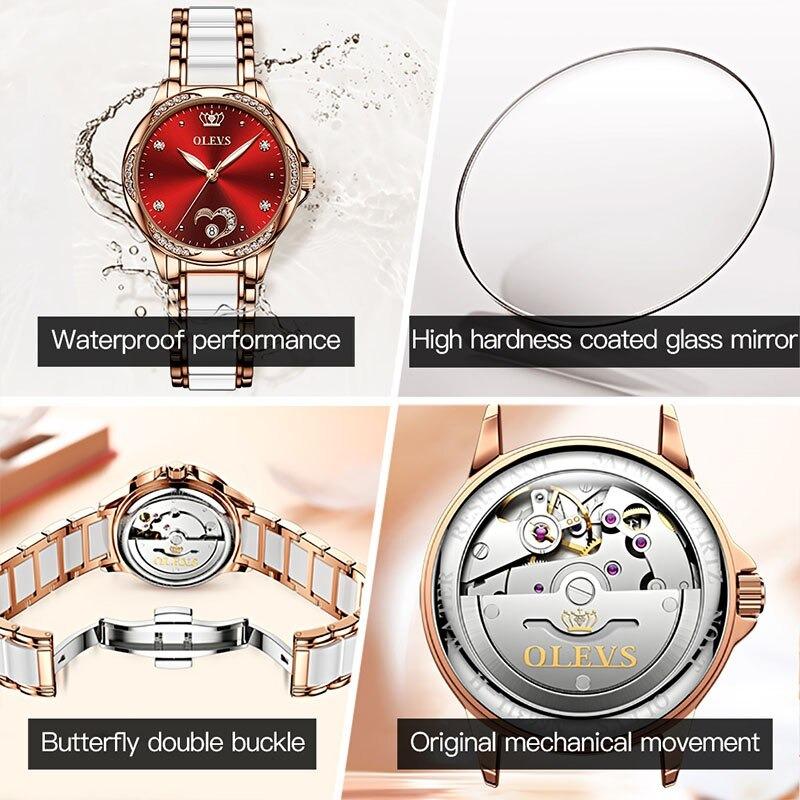 Watches - Dazzling Self-Winding Ceramic Band Luminous Wristwatch