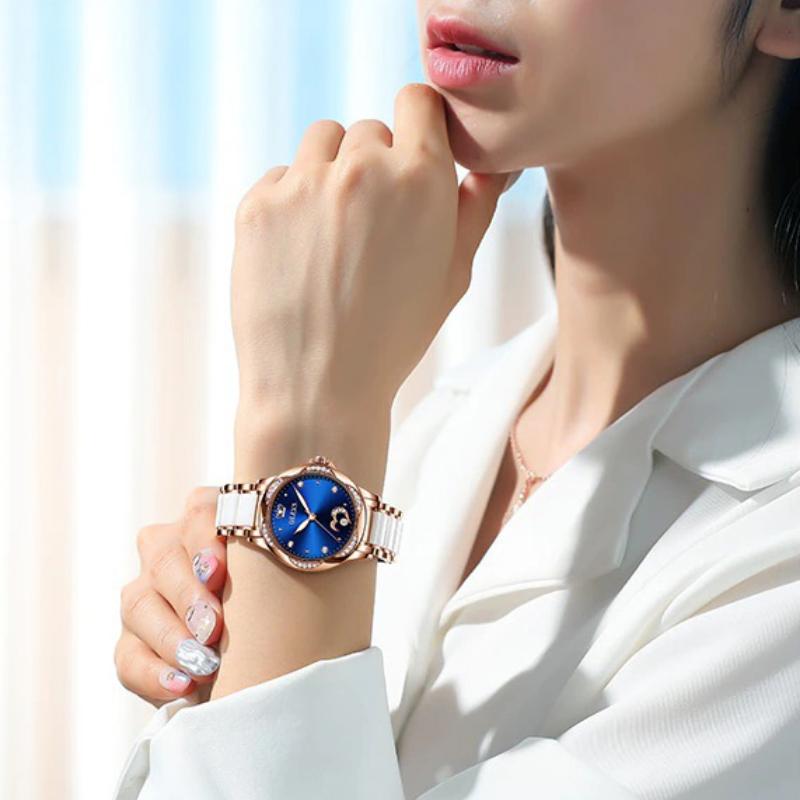 Watches - Dazzling Self-Winding Ceramic Band Luminous Wristwatch