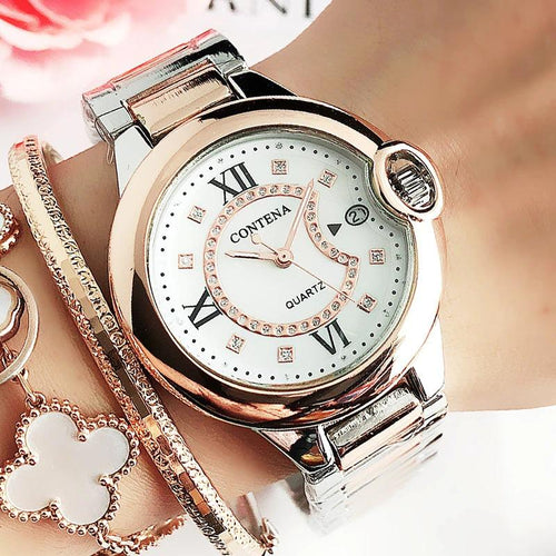 Watches - Exceptional Rhinestone Embellished Dial Quartz Watch