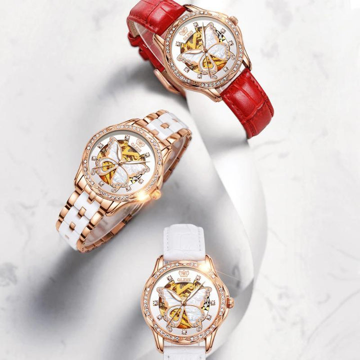 Watches - Fascinating Butterfly Ceramic Bracelet Sports Watch