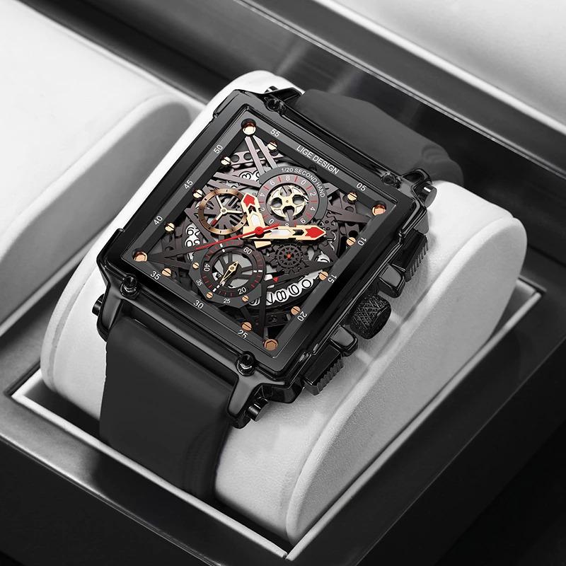 Watches - Fashion Trend Hollow Square Case Leisure Chronograph Quartz Watch