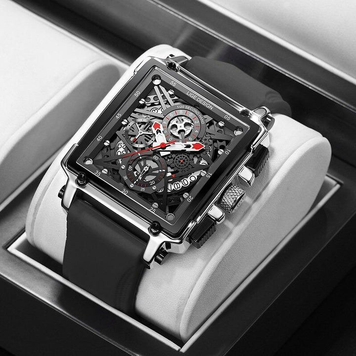 Watches - Fashion Trend Hollow Square Case Leisure Chronograph Quartz Watch