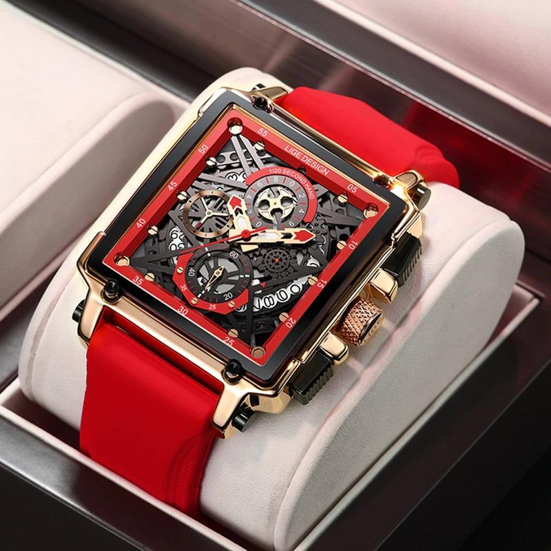 Watches - Fashion Trend Hollow Square Case Leisure Chronograph Quartz Watch