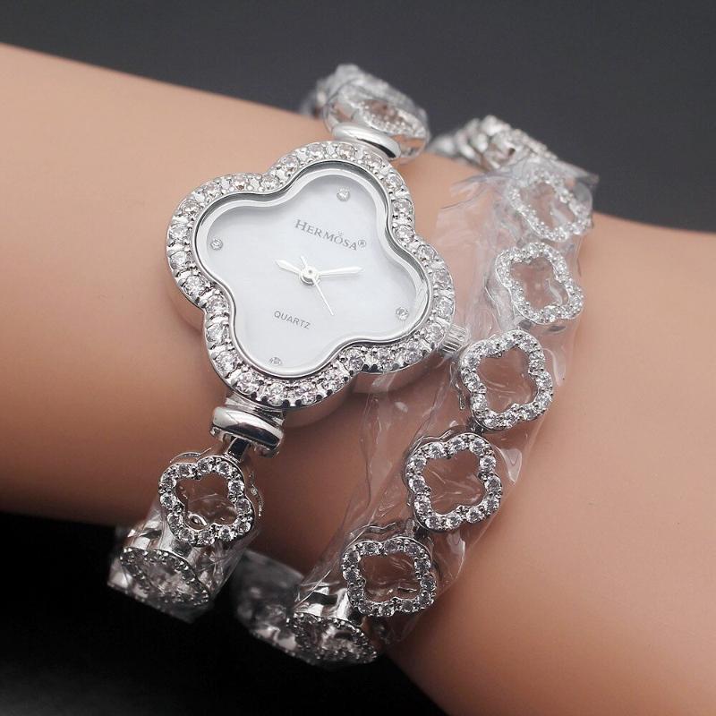 Watches - Flower Fashion Double Chain Bracelet Quartz Wristwatch