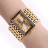 Watches - Full Stainless Steel Rectangle Case With Rhinestone Accent Quartz Watch