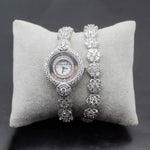 Watches - Glamorous Rhinestone Studded Quartz Wristwatch