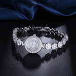 Watches - Gleaming Rhinestone Filled Fashion Bracelet Quartz Wristwatch