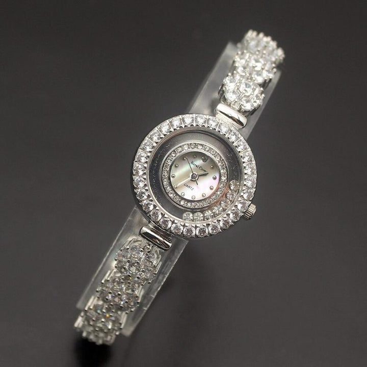 Watches - Gleaming Rhinestone Filled Fashion Bracelet Quartz Wristwatch