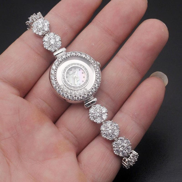 Watches - Gleaming Rhinestone Filled Fashion Bracelet Quartz Wristwatch