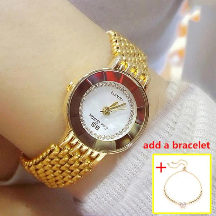 Watches - Gleaming Rhinestones With Round Case For Women's Wrist Watch