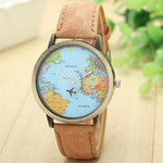 Watches - Global Map Design With Plane Watches Casual