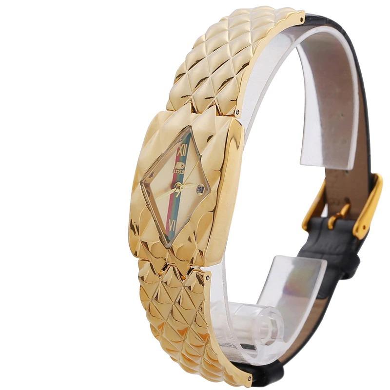 Watches - Gold Tone Luxury Diamond Fashion Glaze With Vegan Leather Strap Quartz Watches