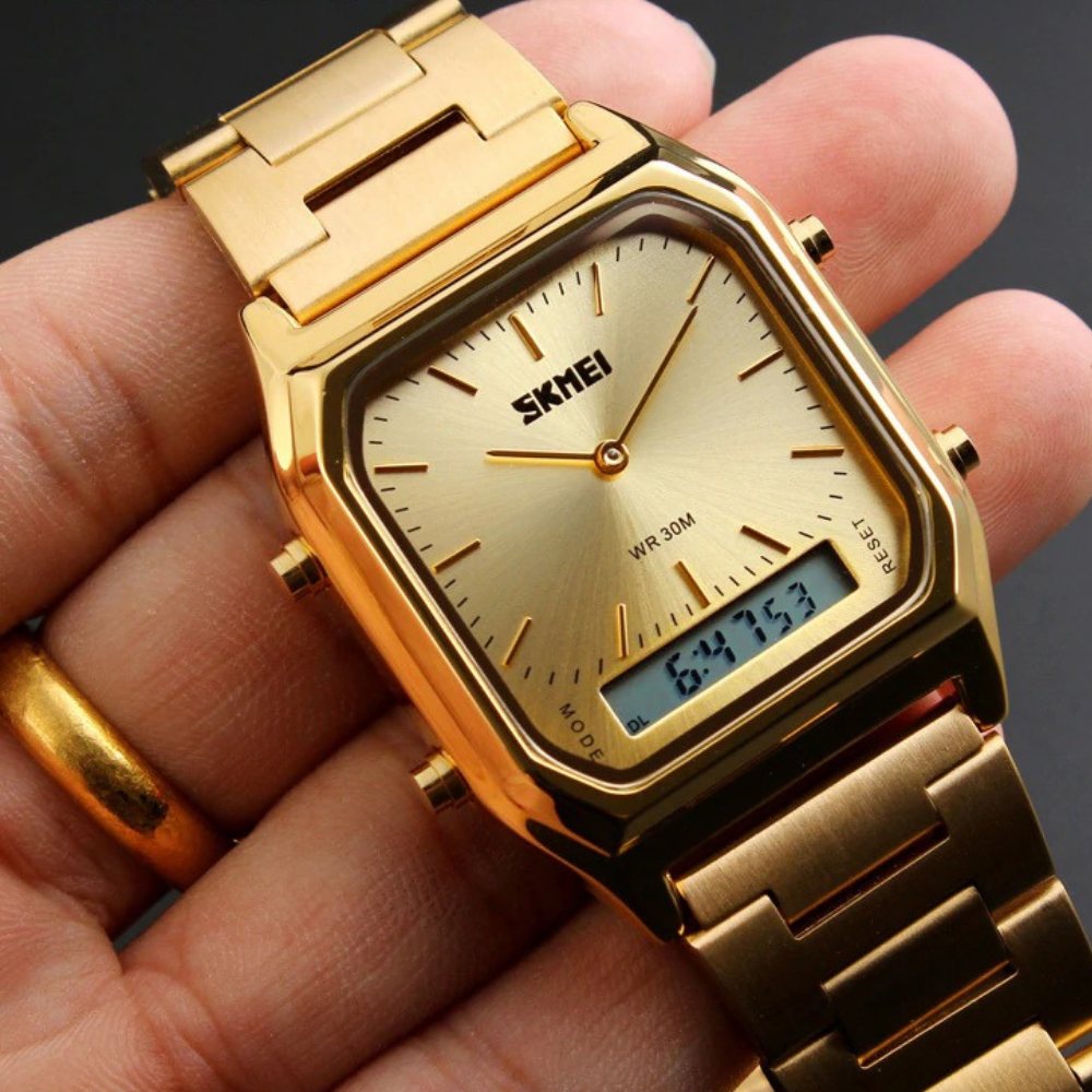 Watches - High Fashion Dual Time Display Wrist Watch